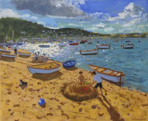 Duży zamek z piasku, Teignmouth, 2013,
